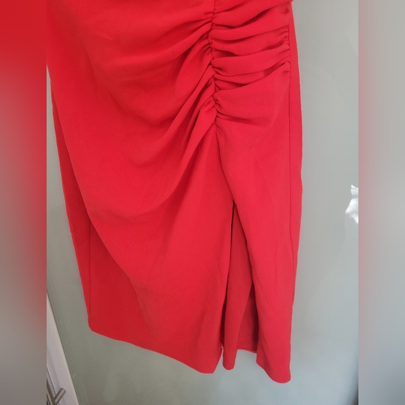 Revolve NBD Cherry Red Strapless Bone Structured Mini Dress Size XS - Picture 5 of 7
